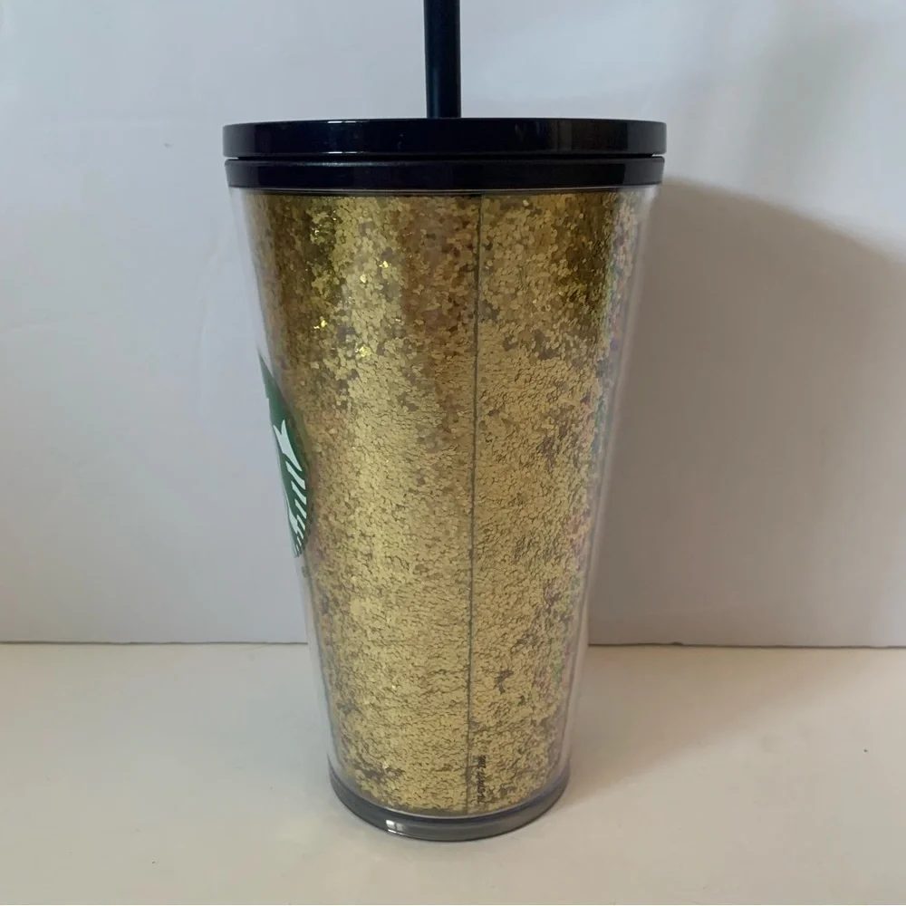 NWT. Starbucks Navy Blue and Gold Glitter Tumbler